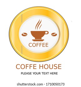 Coffee house design template illustration. there are plat, and coffee. this is good for your business food and drink