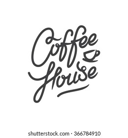 Coffee House Digital Lettering Stock Vector (Royalty Free) 366784910 ...