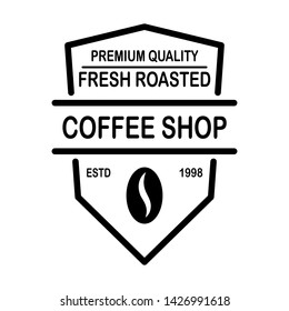 Coffee house emblem template. Design element for logo, label, sign, poster, flyer. Vector illustration