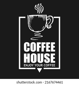 Coffee House, enjoy your coffee,  icon and logo cup of coffee