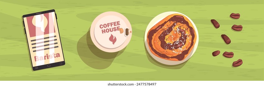 Coffee House Flat Object and Item Vector Set