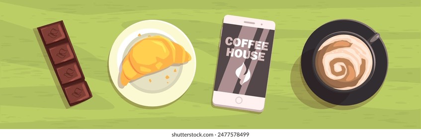 Coffee House Flat Object and Item Vector Set