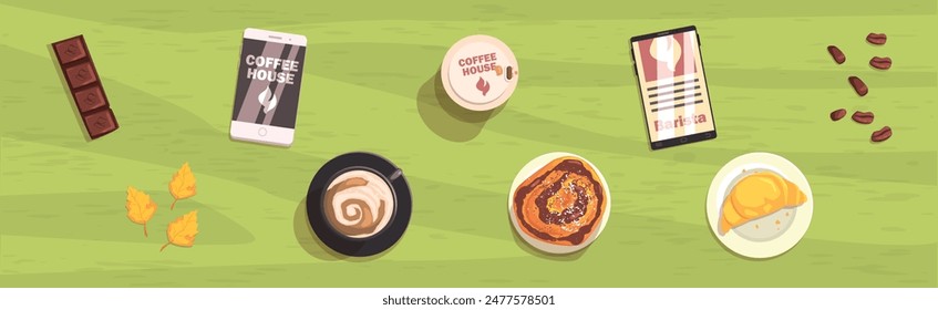 Coffee House Flat Object and Item Vector Set