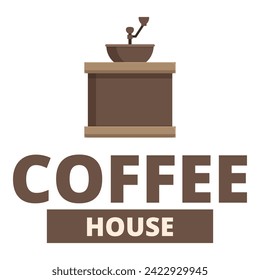 Coffee house grinder board icon cartoon vector. Bar tavern. City cafe