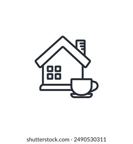 Coffee House icon. vector.Editable stroke.linear style sign for use web design,logo.Symbol illustration.