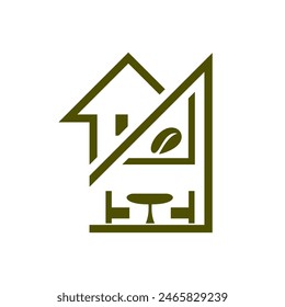 the coffee house interior logo is green, a place to relax for everyone who stops by.