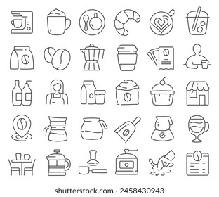 Coffee house line icons collection. Thin outline icons pack. Vector illustration eps10