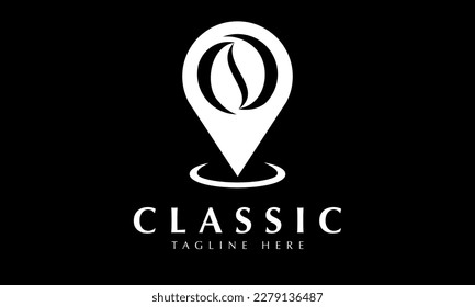 Coffee House Location logo abstract monogram vector icon template