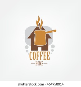 Coffee house. Logo for coffee, coffee in Arabic