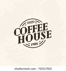 Coffee house logo black color line style isolated on background for cafe, shop, restaurant. Labels, badges and branding objects. Vector illustration