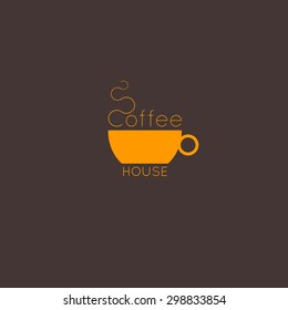coffee house logo. cup and coffee illustration