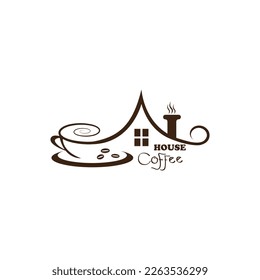 ilustración vectorial abstracta del diseño del logotipo de la casa de café