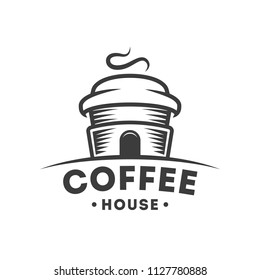 Coffee house logo design. Cafe logo