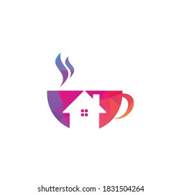 Coffee and house logo design. Coffee Cafe Logo Design Template.
