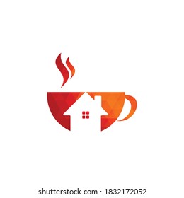 Diseño del café y el logotipo de la casa. Plantilla de diseño del logotipo del café.