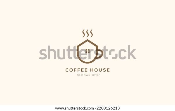 Coffee House Logo Design Cafe House Stock Vector (Royalty Free ...