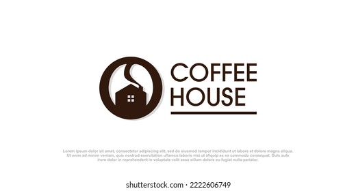 Coffee house logo design idea with creative abstract concept