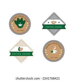 coffee house logo design set.