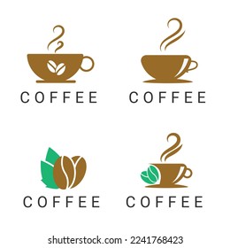 coffee house logo design set.