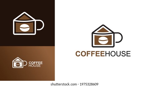Coffee House Logo Design Template with unique cup shape. Coffee House Logo Design Template Vector Emblem Concept Design Symbol Creative Icons. Vector badge or logo type with cup.
