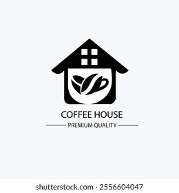 coffee house logo design template vector icon illustration 