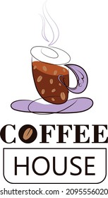 Coffee house logo design for use at anywhere