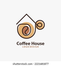 Vector de diseño del logo de la casa de café