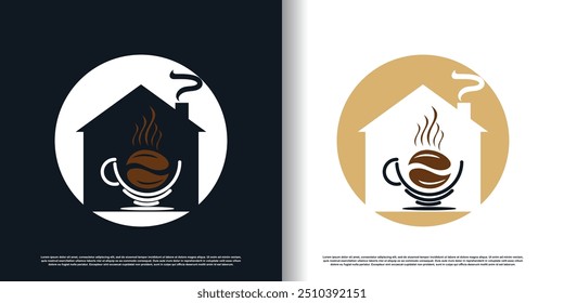 Coffee house logo icon with modern concept design for business Premium Vector