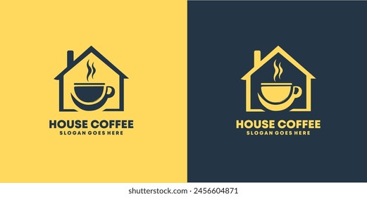 Kaffeehaus-Logo Einfaches und modernes Minimalstil-Logo-Design-Konzept, EPS 10 Vektorillustration