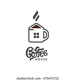 Coffee house logo template. Cup logo.