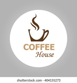 Coffee house logotype isolated on white background. Coffee cup icon. Vector illustration