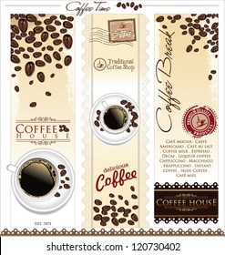 Coffee house menu label