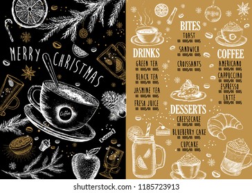Coffee house menu. Restaurant cafe menu, template design. Food flyer.