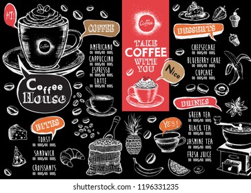 Coffee House Menu Restaurant Cafe Menu Stock Vector (Royalty Free ...