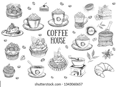 Coffee house menu. Restaurant cafe menu, template design. Food flyer.