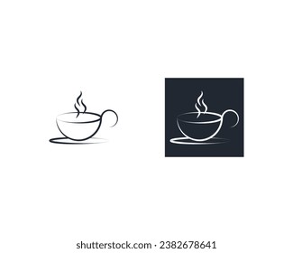 Coffee house minimal logo design template for drink or restaurant, Coffee house logo line design,a cup of coffee vector line art icon template creative and unique concept premium vector illustration.