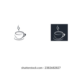 Coffee house minimal logo design template for drink or restaurant, Coffee house logo line design,a cup of coffee vector line art icon template creative and unique concept premium vector illustration