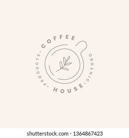 Coffee House Minimal Logo Vector