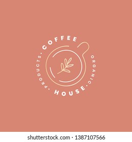 Coffee house minimal logo vector