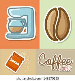 coffee house over colorful background vector illustration 