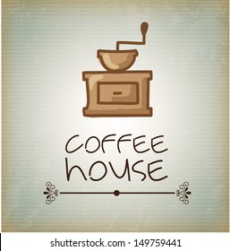 coffee house over vintage background vector illustration 