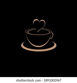 Coffee house and coffee shop black coffee cold coffee mug  label hot drink cup vector illustration design.