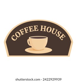 Coffee house signboard icon cartoon vector. Bakery store. Street cafeteria