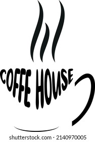 Coffee House Typography Tshirt Design,