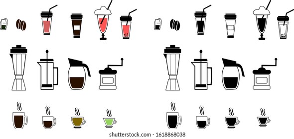 coffee house vector icon collection. 