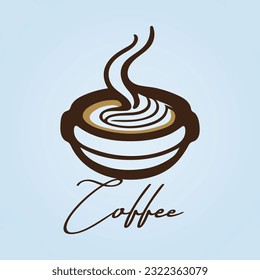 Coffee House Vector Logo Design For Restaurant or Food Corner