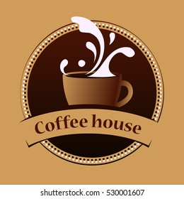 Coffee house vintage banner design template