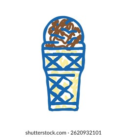 coffee ice cream doodle icon sketch vector. coffee ice cream sign. isolated symbol illustration