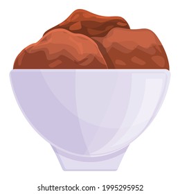 Coffee ice cream icon. Cartoon of Coffee ice cream vector icon for web design isolated on white background