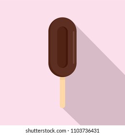 Coffee ice cream icon. Flat illustration of coffee ice cream vector icon for web design
